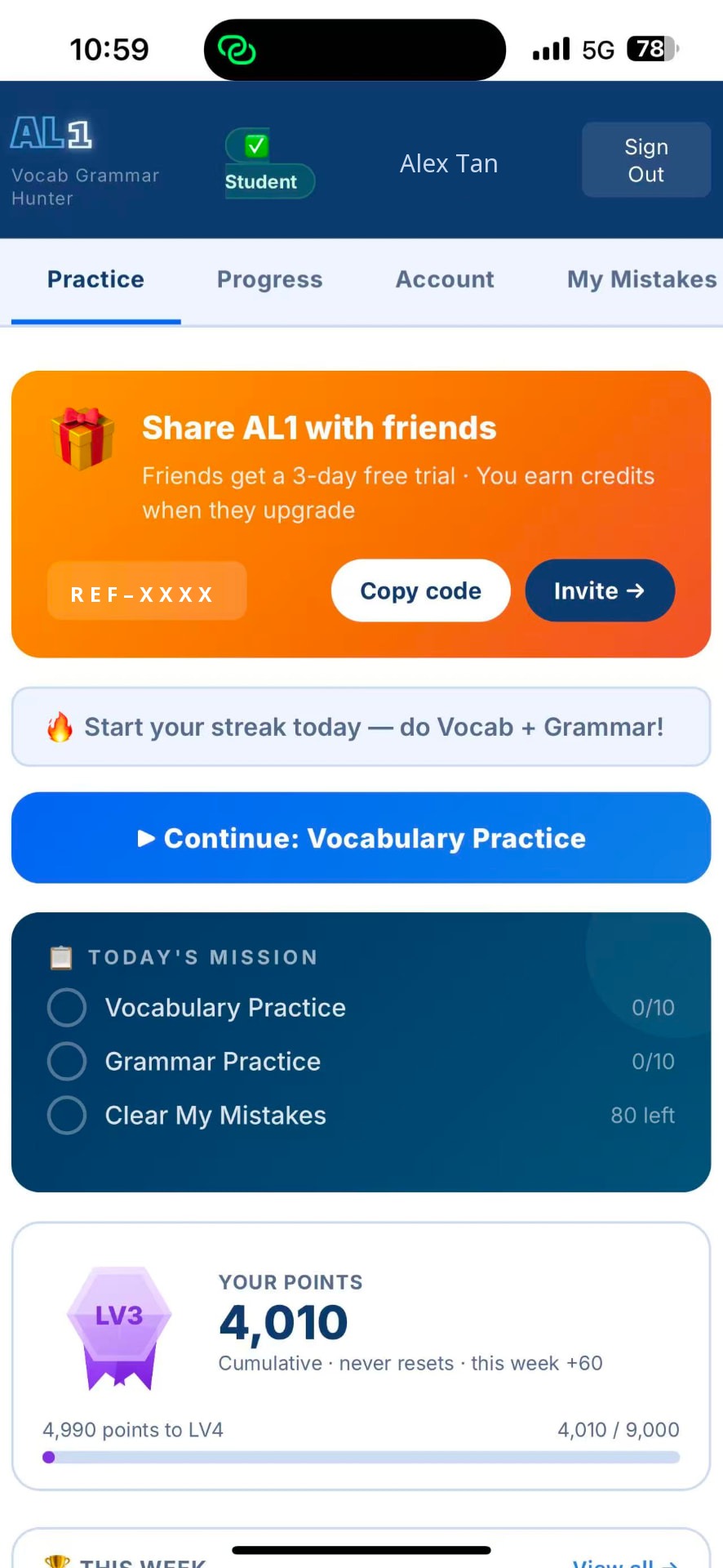LexiMind app screen